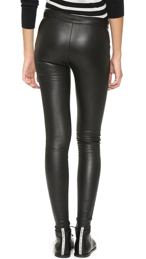 mackage stretch leather pants in black lyst