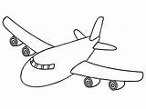 Aeroplane Coloring Simple Pages Printable Kids Airplane sketch template