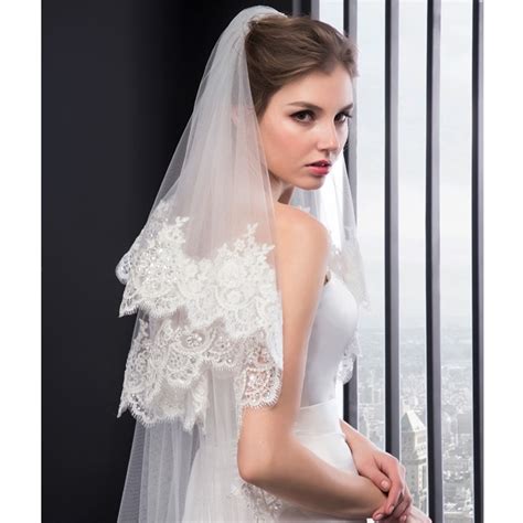 Lan Ting Bride Two Tier Embroidery Wedding Veil Chapel Veils 53