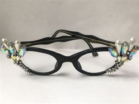 Rhinestone Cat Eye Glasses Vintage 1960s Cat Eye Glasses