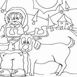 Rudolph Santa Colouring Coloring Pages Xmas Print sketch template