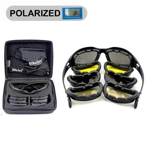 Daisy C5 Polarized Army Goggles Military Sunglasses 4 Lens Kit Men S