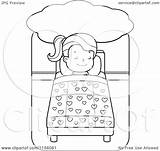 Bed Sleeping Girl Little Clipart Dreaming Cartoon Coloring Colouring Thoman Cory Pages Outlined Vector Sheets Sleep Clip Boy 2021 Choose sketch template