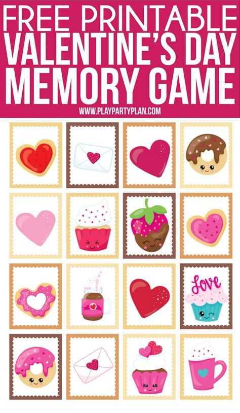 printable valentines day memory game valentines classroom game