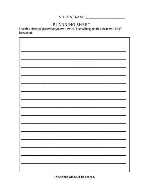 student writing planning sheet template  printable