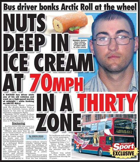 sunday sport on twitter bus driver has sex with arctic roll at 70mph only in your christmas