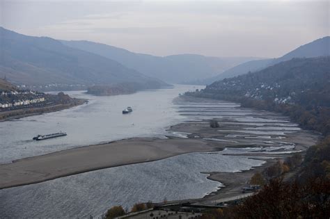rhine river shipping faces  historic shutdown  drought hits water levels