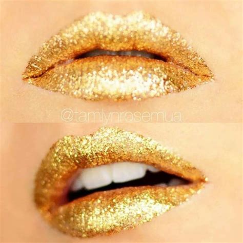 Gold Glitter Lips Glitter Lips Beauty Cosmetics Makeup Inspo