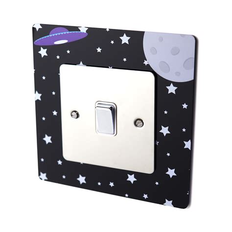 acrylic outer space light switch surround    standard uk