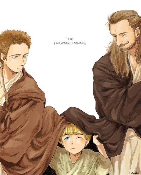 Obi Wan Kenobi Anakin Skywalker And Qui Gon Jinn Star