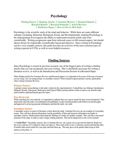 psychology experiment paper  psychology research paper