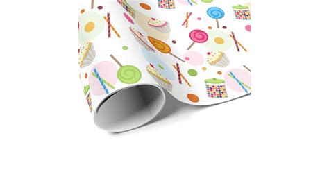 candy sweets theme wrapping paper zazzle