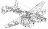 Aircraft Schematic Drawings Lancaster Bomber Technical Cutaway Wwii Ww2 Drawing Big Bombers Gif Lanc Halifax Cutaways Posters Handley 1260 Airplanes sketch template