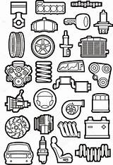 Car Parts Clipart Illustration Vector Stock Clip Royalty Cartoon Depositphotos Part Clipground Accessories sketch template