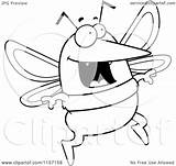 Jumping Mosquito Happy Clipart Cartoon Outlined Coloring Vector Thoman Cory Royalty sketch template