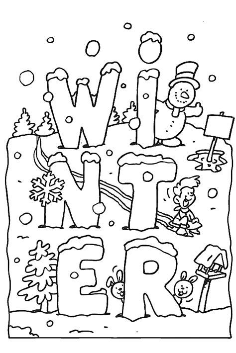 kindergarten coloring pages winter
