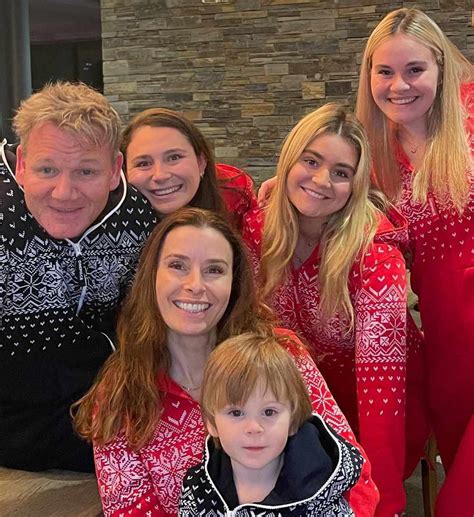 gordon ramsay   family celebrate christmas  matching pajamas lots  love
