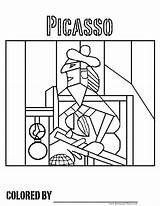 Cubism Coloring Pages Picasso Getdrawings sketch template