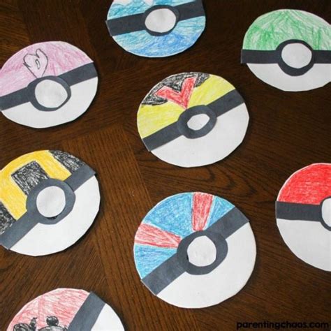 poke balls paper plate craft  kids parenting chaos