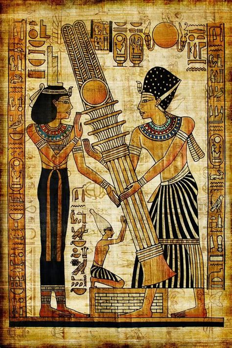 Ancient Egyptian Papyrus Hieroglyphics Illustration Cool