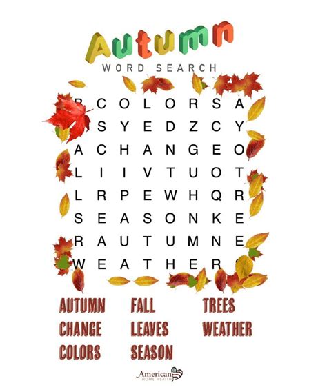 autumn word search puzzle easy format easy word search word