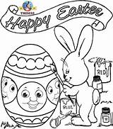 Easter Coloring Pages Print Happy Thomas Train Bunny Eggs sketch template