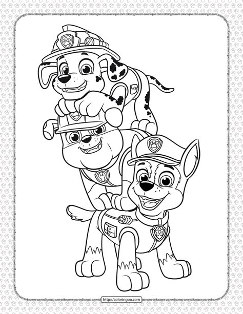 printable paw patrol pups coloring pages  kids