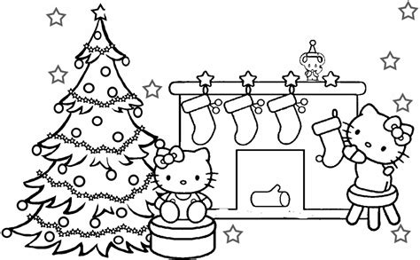 christmas kitten coloring pages  getdrawings