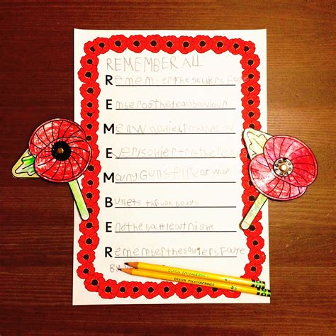 wartime poetry acrostic poems  remembrance day studies sloah