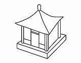 House Chinese Coloring Colorear Coloringcrew sketch template