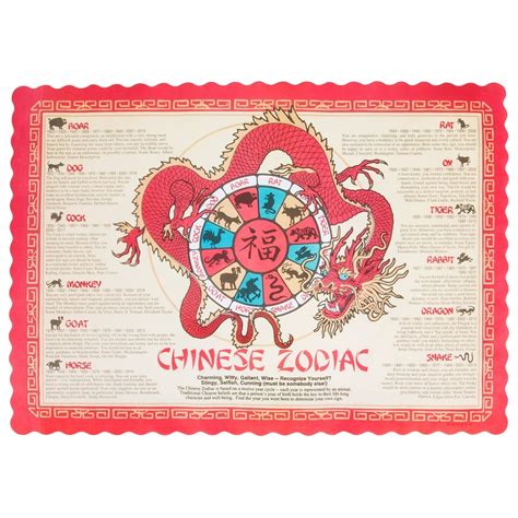 chinese zodiac placemat printable