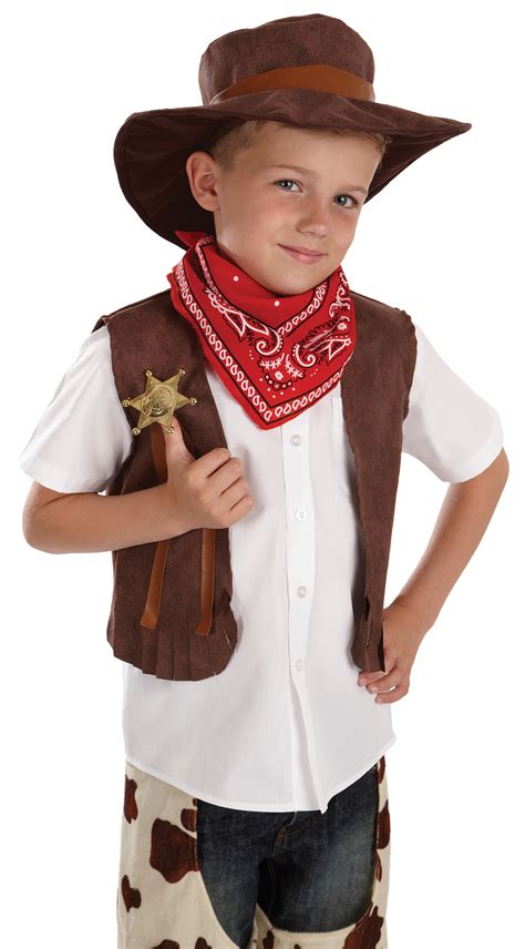 boys cowboy costume  wild west fancy dress kids childrens