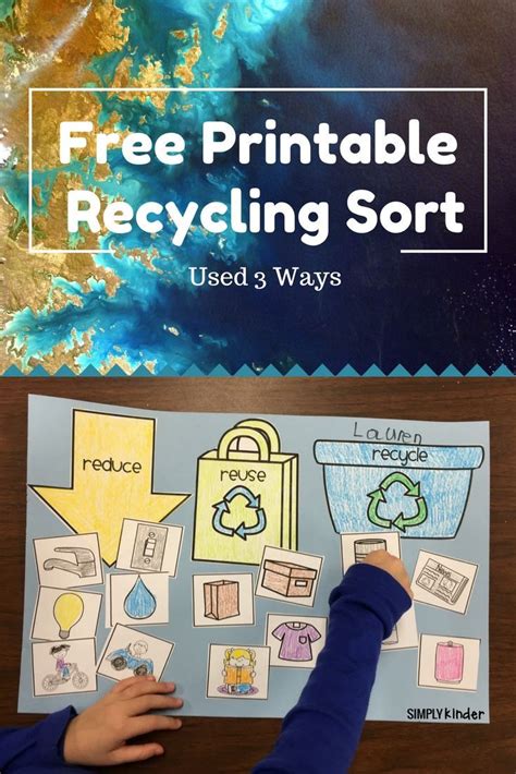 printable recycling sort   ways recycling activities
