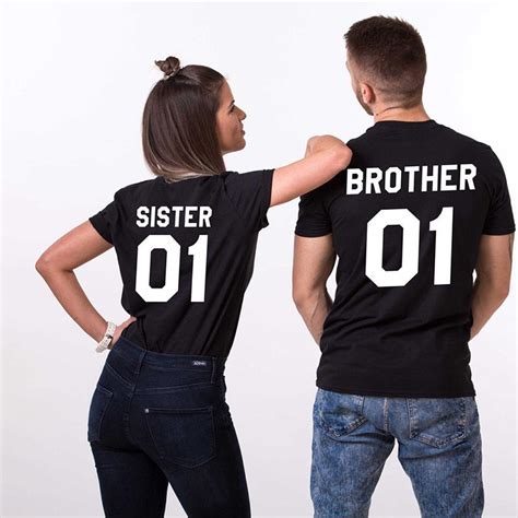 buy unisex fashion short sleeve print t shirt brothers sisters letters