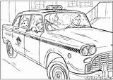 Uniti Colorare Taxi sketch template