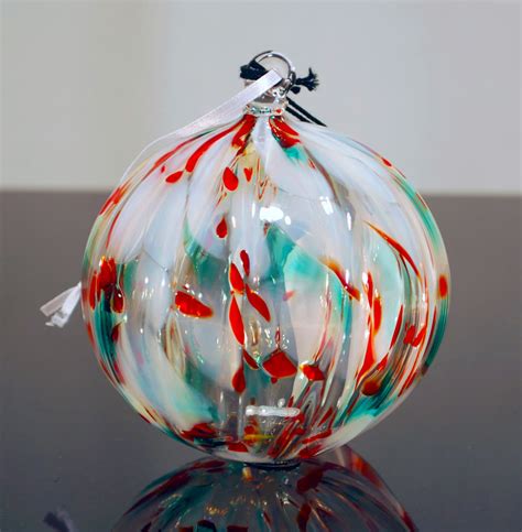 Hand Blown Glass Ornamentchristmas Crystal With Ribbed Optic