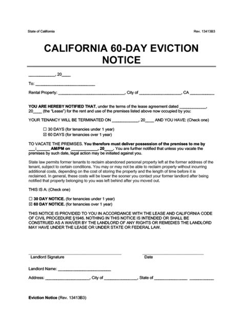 professional tenant  day notice  vacate template  sample