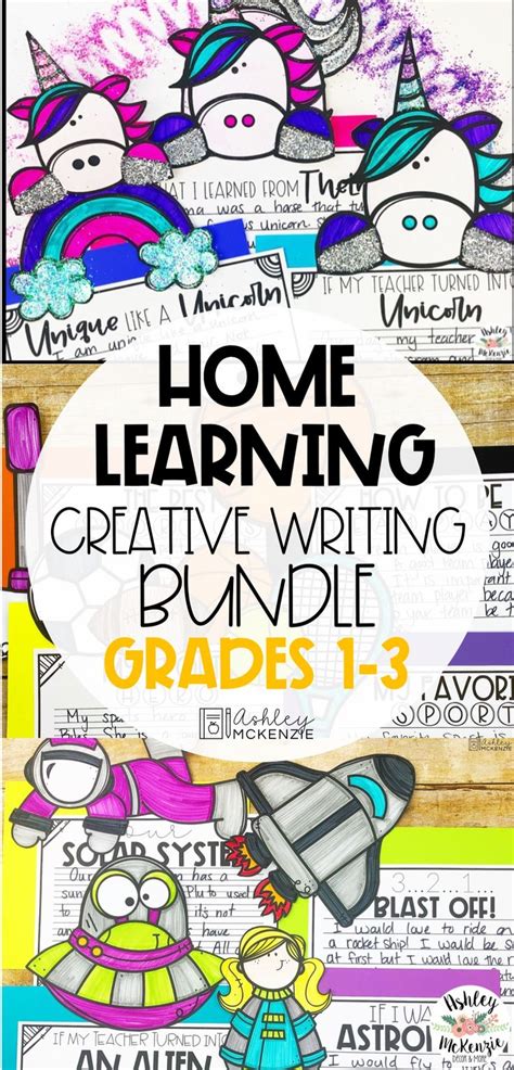 home learning creative writing activities bundle grades
