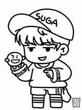 Bt21 Coloring Suga Pages Fun Kids sketch template