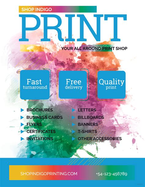 print shop flyer template  adobe photoshop microsoft word