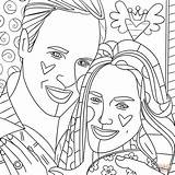 Britto Romero Coloring Pages Kate William Prince Middleton Color Drawing Printable Paper sketch template
