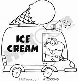 Ice Cream Truck Clipart Man Drawing Coloring Cartoon Happy Driver Driving Getdrawings Vector Pages Getcolorings Illustration Printable Color Gograph sketch template
