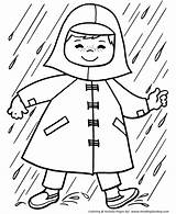 Coloring Spring Pages Raincoat Kids sketch template
