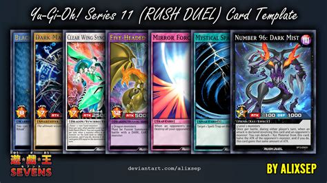 yu gi  series  rush duel card template  alixsep  deviantart