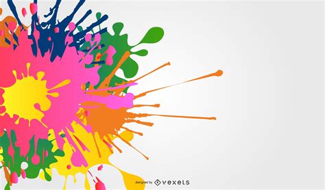 colorful ink splashes vector