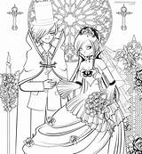 Coloring Pages Anime Scary Vampire Bride Minion Lineart sketch template