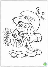 Coloring Smurfs Dinokids Smurfette Pages Close Print sketch template