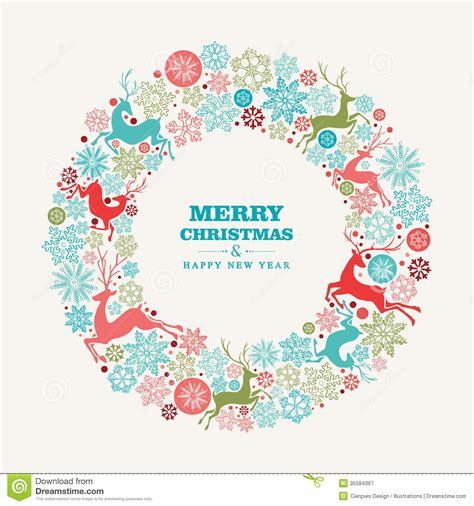 merry christmas and happy new year greeting card stock