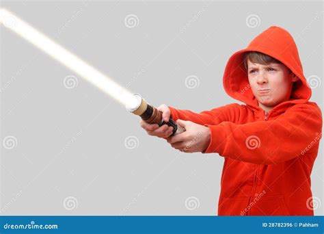 boy  lightsaber stock photo image  challenge orange