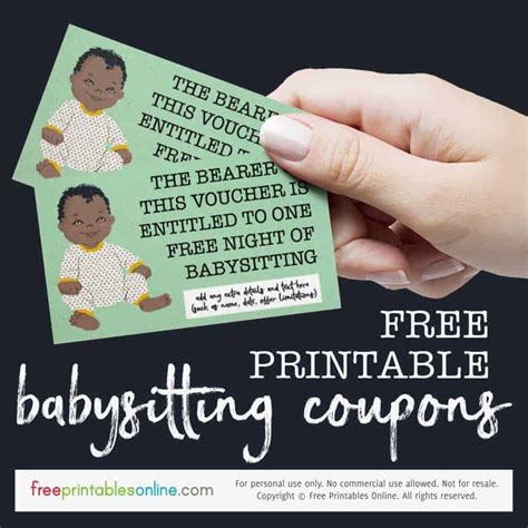 cute onesie  babysitting voucher  printables